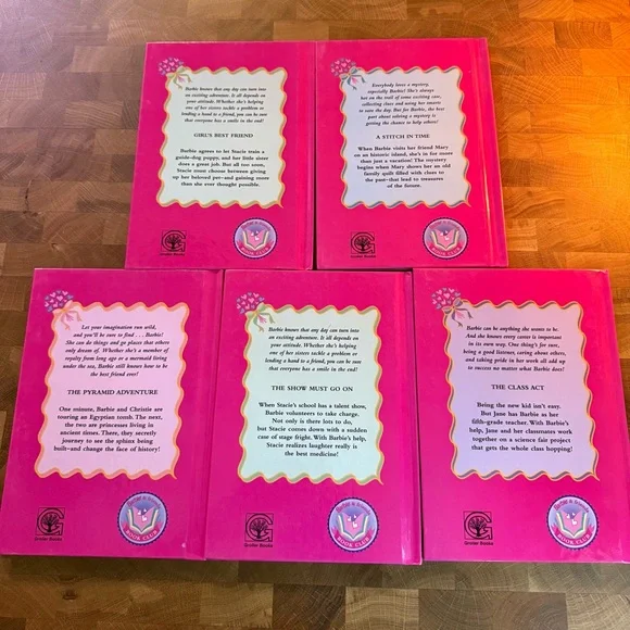 Lot of 5 Barbie & Friends Vintage Books Hardcover Book Club Grolier Pink 1998-99 - Picture 4 of 4